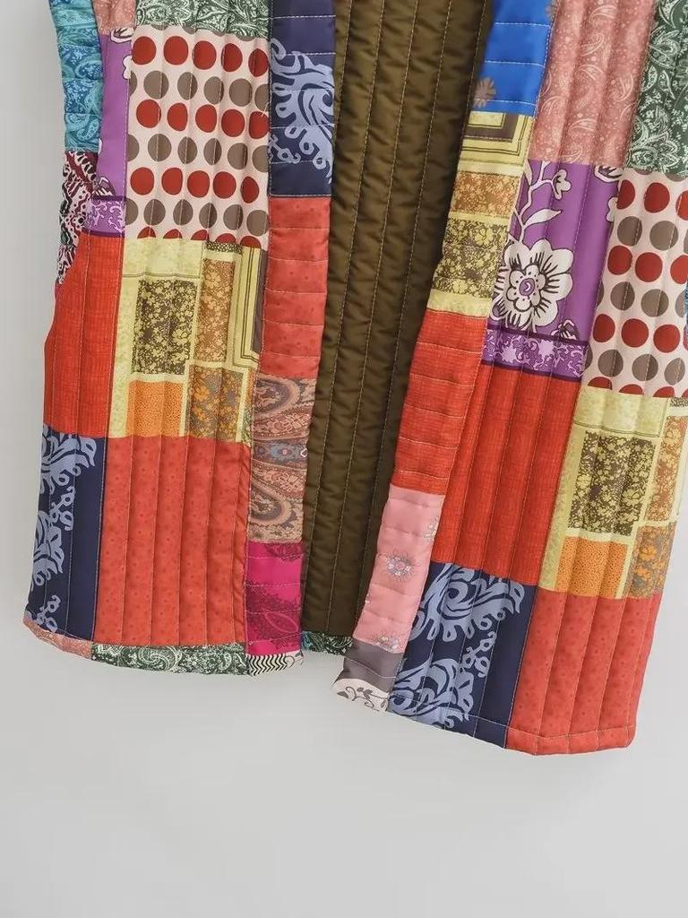 2023 Fall Women's European & American Street Fashion Print Vest Jacket - Short-Sleeve Style