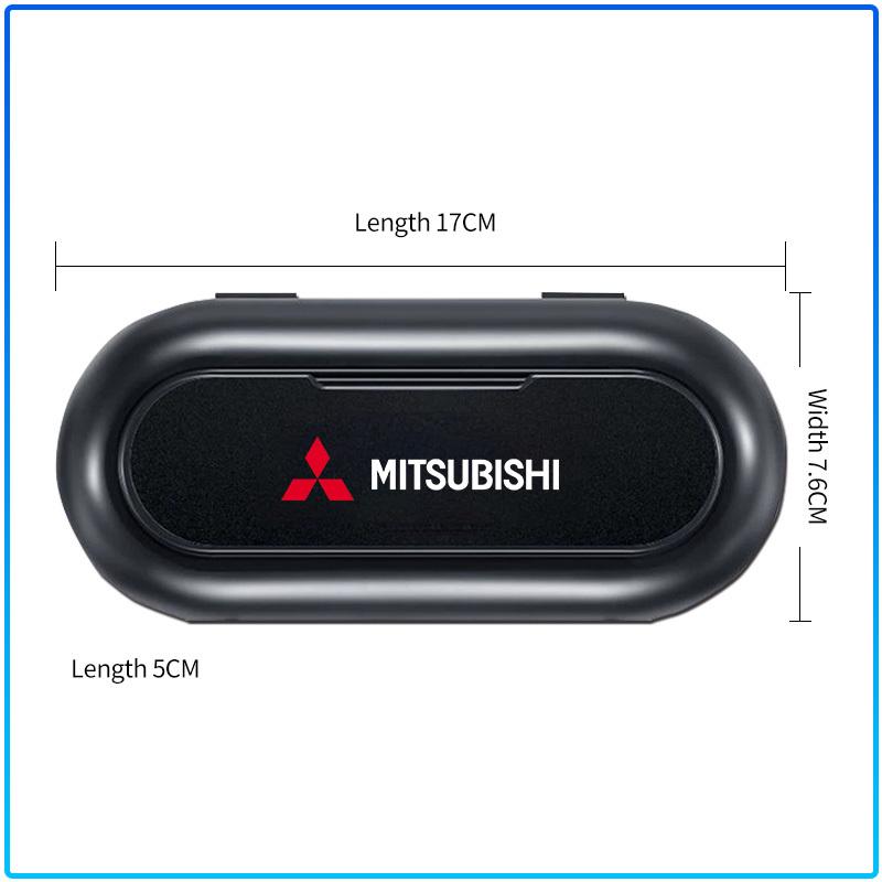 Car Sun Visor Glasses Storage Box Holder Organizer sticker For Mitsubishi Lancer Lancer ASX Outlander 2 3 Pajero Mirage exzos Pajero 4