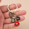 Aihua Elegant Brand Design Red Lips Highheels Perfume Lipsticks Keychains For Women Girls Handbag Pendant Keyrings Jewelry Gift
