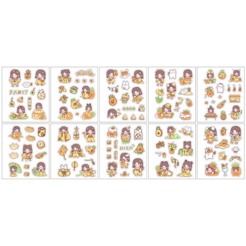 Autocolant manual înghețat Desene animat DIY Material decorativ autocolant tăiat gratuit drăguț impermeabil reviste autocolant carte rechizite școlare