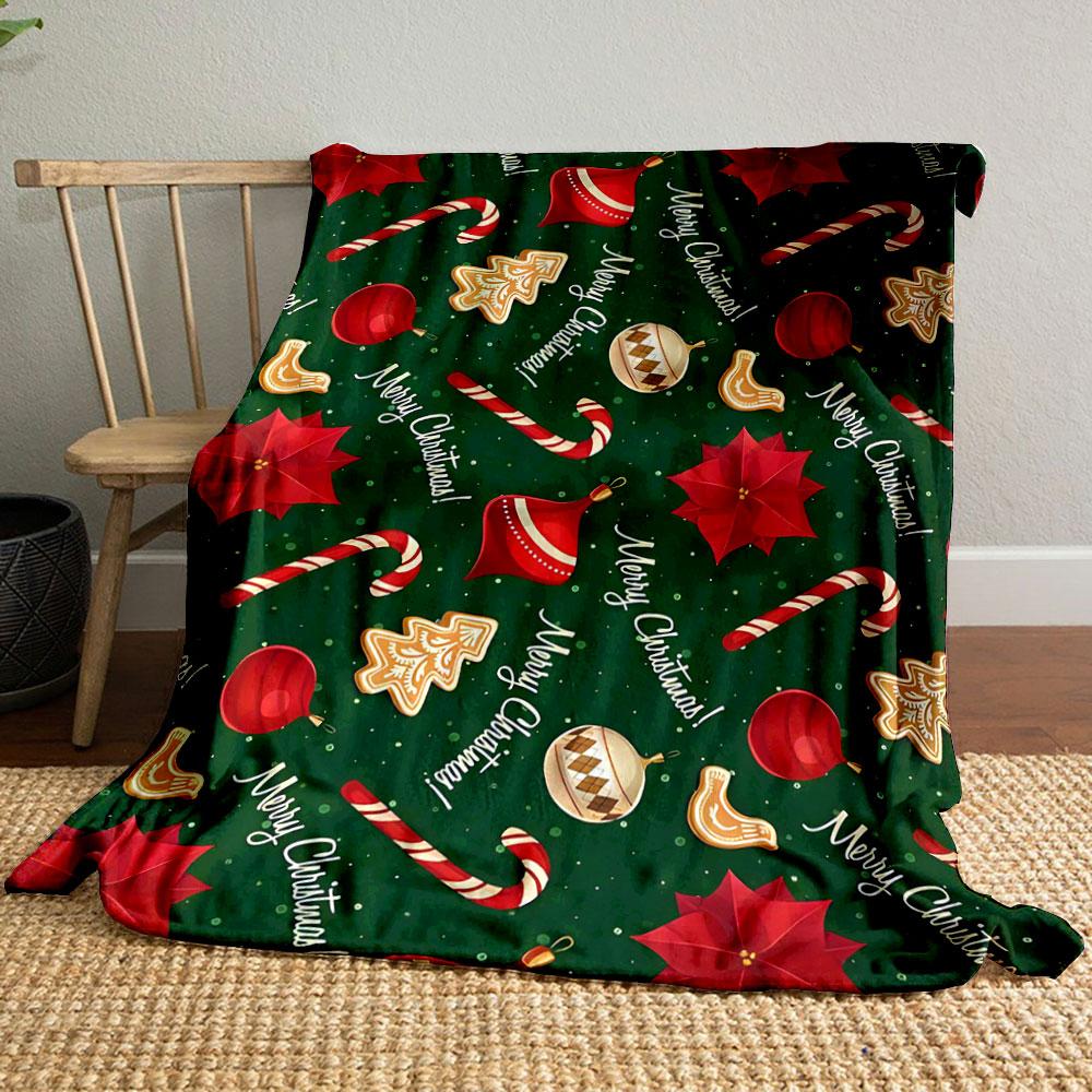 

Merry Christmas Print Blanket bedroom Blanket for Livingroom Couch lunch break Soft throw for Friend s festival Gift 80cm x 120cm