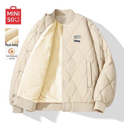 Men's Diamond Quilted Fleece-Lined Baseball Jacket