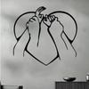 Metal Couple Hand in Hand Wall Art Romantic Powder Coated Decor for Wedding Valentine Bedroom Garden