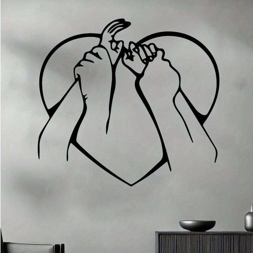 Metal Couple Hand in Hand Wall Art Romantic Powder Coated Decor for Wedding Valentine Bedroom Garden