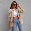 Giacca di Jeans Monocolore con Buchi Rottti Cardigan a Bottoni Casual Comodo Largo Cappotto Streetwear Capospalla da Donna