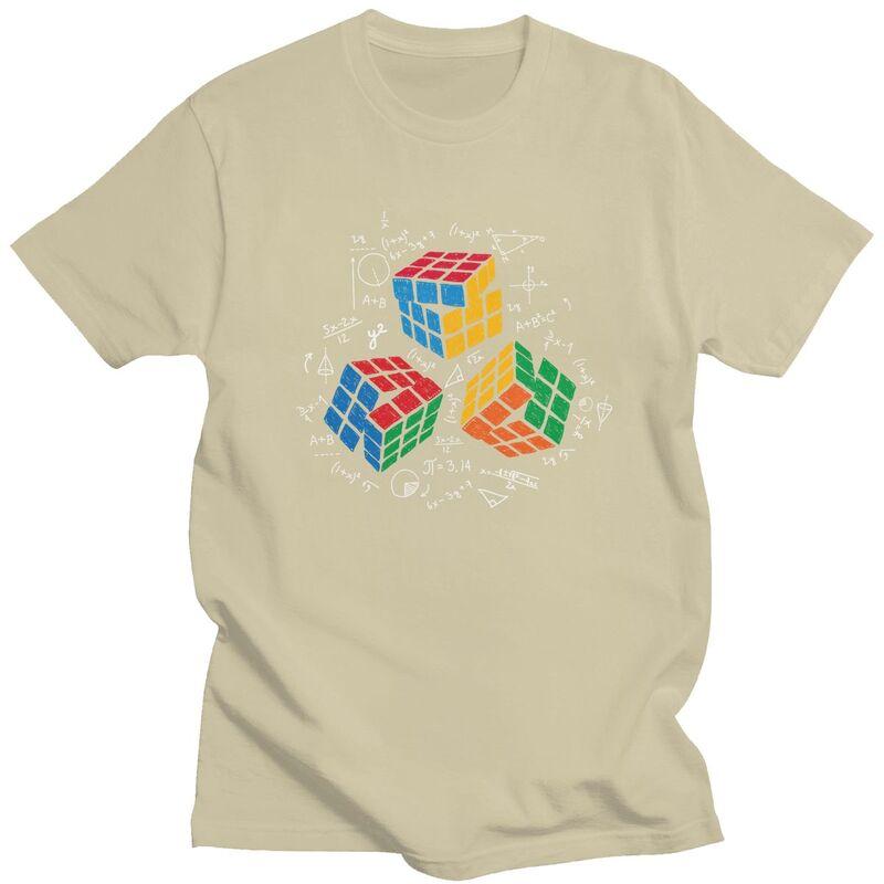 Custom Male Math Rubiks Cube T Shirts ShortSleeve Cotton Tshirts Tshirt Leisure Geek Teacher Gift Tees Loose Fit Clothing