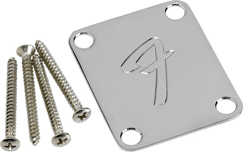 Fender Neck Plate 4-Bolt Vintage-Style "F" (Chrome)