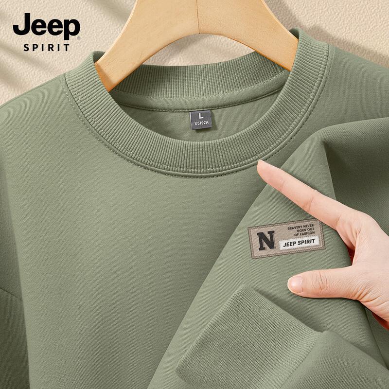 JEEP SPIRIT Men's Loose Fit Round Neck Sweatshirt