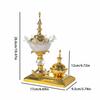 Crystal Incense Burner Metal Arabian Diffuser Bakhoor Oud Sandal Cone Charcoal Censer Ramadan Gifts for Yoga Spa Home Decor