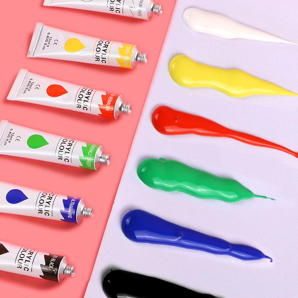 Acrylic Oil Watercolor Gouache Paint Pigment Set 12ML Drawing Supplies for Students and Beginners