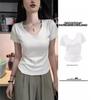 Women's Slim-Fit V-Neck Short-Sleeve Summer T-Shirt: Stylish, Versatile, and High-Quality Design