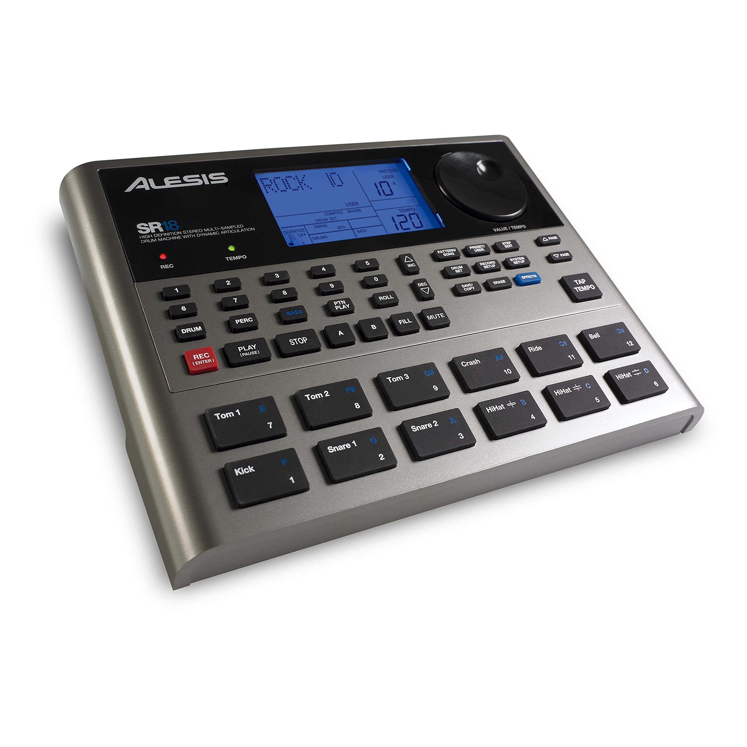 

Alesis drum machine with 500 sounds MIDI connection built-in SR-18