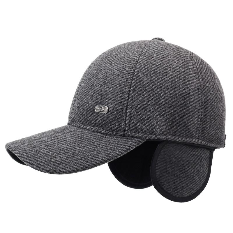 Autumn Winter Men's Warm Cap Middle-Aged Baseball Cap Outdoor Velvet Thick Cotton Cap