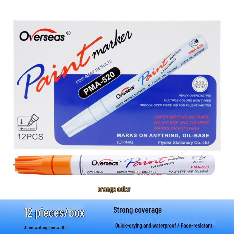 3mm White Metal Paint Pen with Hard Tip, Oil-Based Marker