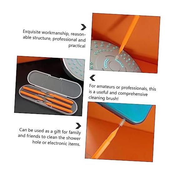 GLEAVI 10 Pieces Mini Cleaning Brush Orange Cleaner Portable Brush Orange Straw Hydro Flask Straw Hole Gap Cleaning Brush Shower Nozzle Dust Cleaning