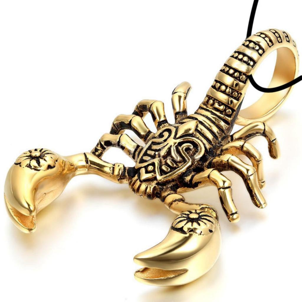 Mens Womens Stainless Steel Scorpio Zodiac Scorpion Pendant Necklace