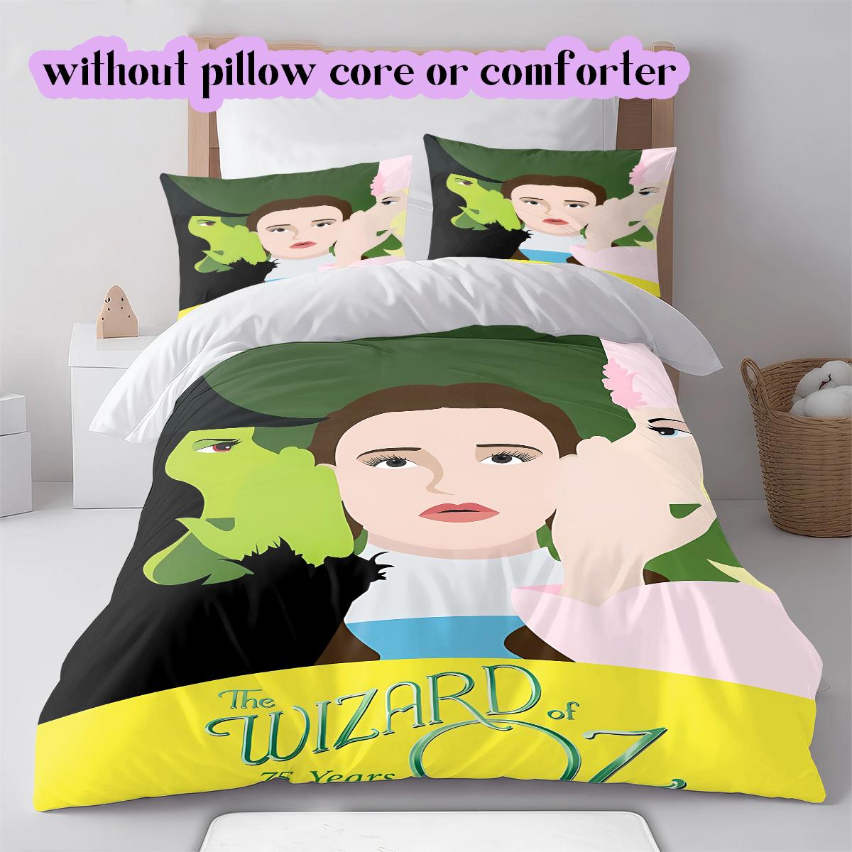 The Wicked Witch  Alice Pattern Bedding Quilt Set Quilt Cover Pillowcase Home Decoration Birthday Gift (1 * duvet cover + 2 * pillowcase, without core 135x200cm