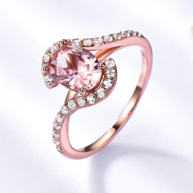 Gica Gema S925 Sterling Silver Exquisite Rose Gold Nano Ring for Women's Fine Jewelry Gift Wedding Engagement The New Listing