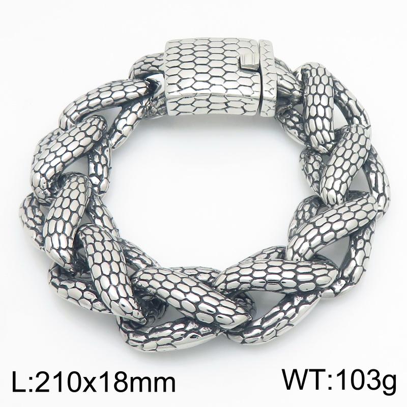 Men's Bracelets 18MM Width Snake Link Cuban Chain Bracelet for Man Punk Rock 316L Stainless Steel Jewelry Male Birthday Gifts