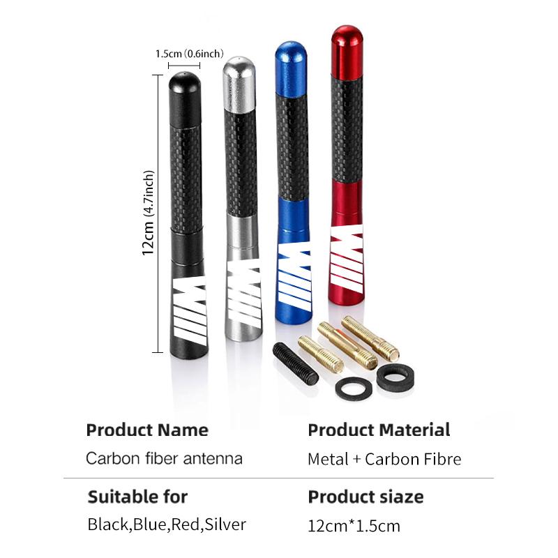 For BMW 12cm Carbon Fiber Auto Roof Antenna Radio Aerial Antenna Accessories E30 E34 E36 E39 E46 E52 E53 E60 E61 E62 E70 E71 E83