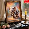 Pearl Painting DIY Kit Frameless Elephant Canvas Shiny Bead Art Creative Craft for Bedroom Living Room Decor