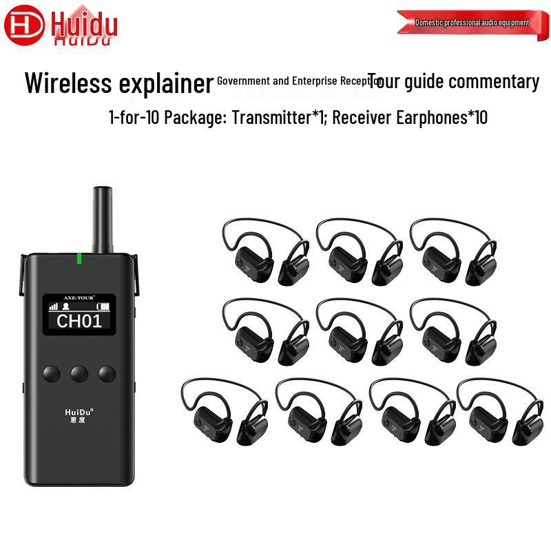HuiDu E-501T 2.4G Wireless Dual Ear-Hook Interpreter System