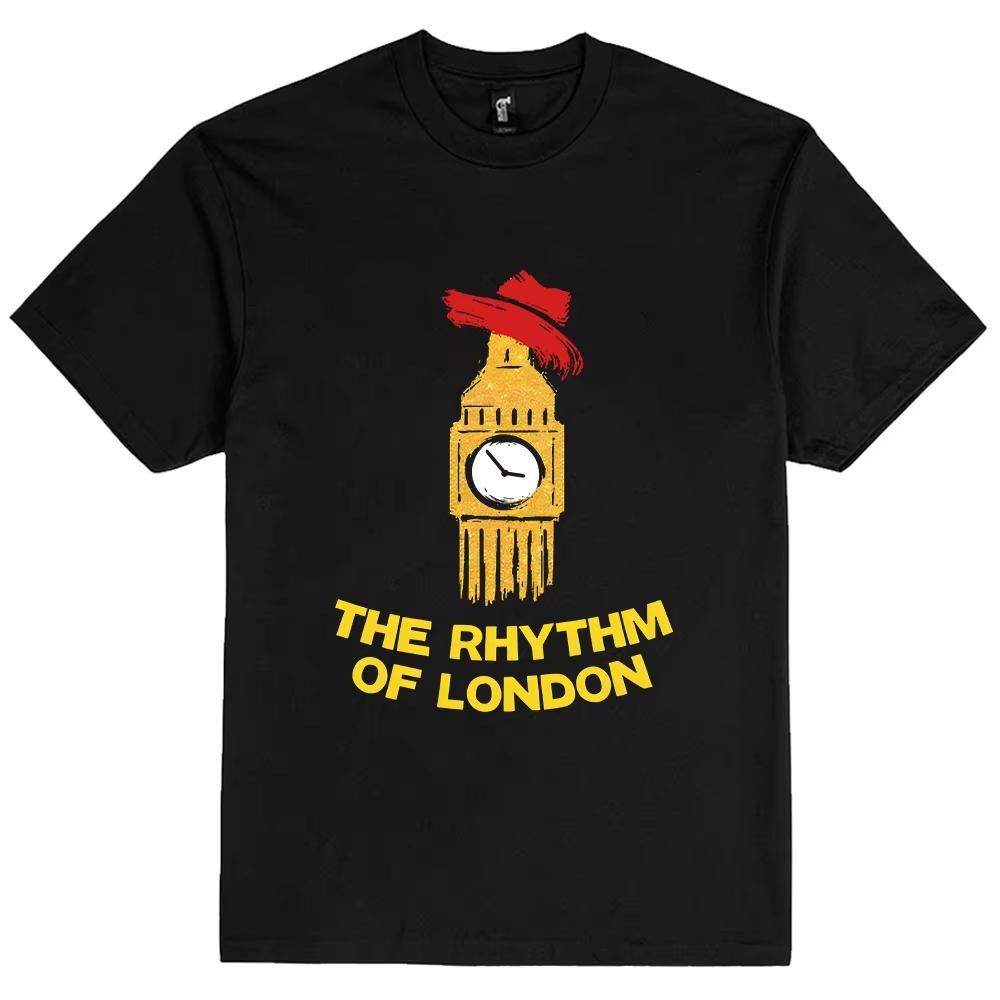 

The RHYTHM of London T-shirt Paddingtonn Bear Design Graphic Tshirts Cotton Soft Short Sleeve Mens T Shirt Loose Casual Shirt... S разноцветный