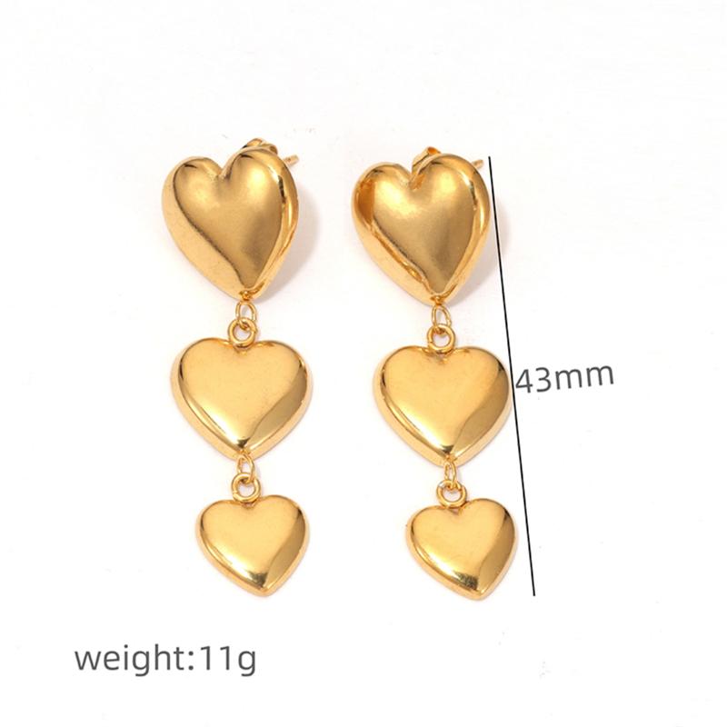 1 Pair of Stainless Steel Smooth Earrings, High-End Women's Accessories, Personalized Heart Series Earrings, Light Luxury Earrings