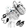 S.fields.inc Motorcycle Wide Foot Pegs Wide Foot Rest Left and Right Set Outside General Purpose (Silver)