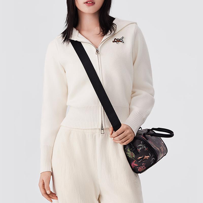 New LiNing Rijin Doujin Collection Synthetic Leather Boston Bag Shoulder Bag Crossbody Bag Women's Black ABDT027-1