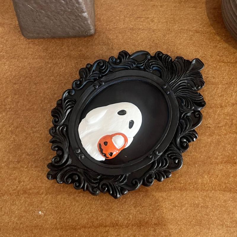 2025 Neu Halloween Gotisch Süßer Geist zum Süßes oder Saures Wandbehang Harzornament Dekoration Desktop-Ornament