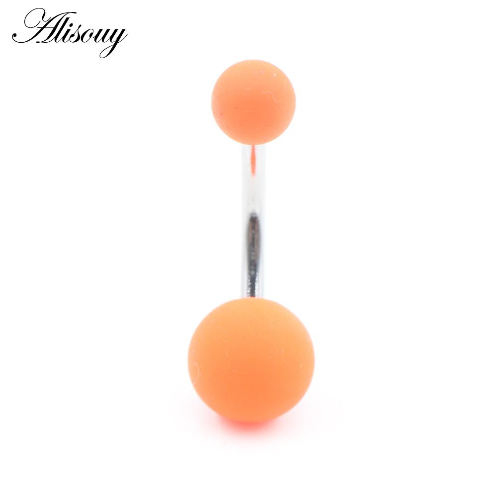 Alisouy 1 buc 14G sexy bomboane colorate cauciuc oțel inoxidabil bară buric inel piercing club de noapte fată femei corp bijuterii