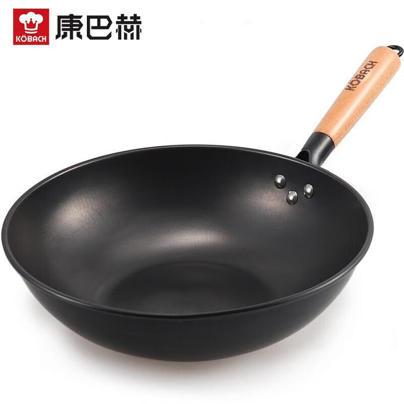 KOBACH 32cm Wrought Iron Non-stick Stir-fry Wok