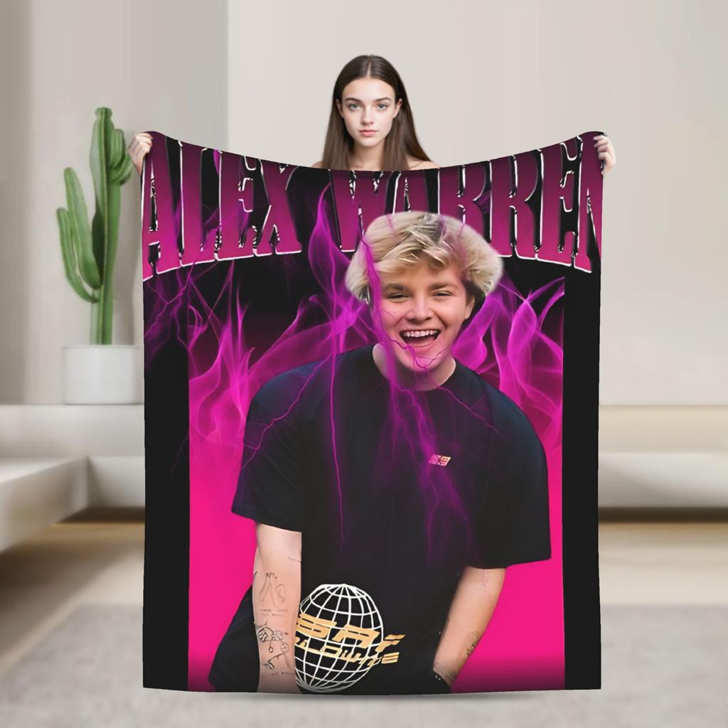 Alex Warren Rapper Blanket  Decorative Flannel Bedding Throws For Home Decor Warm Soft Custom DIY Quality Bedspread