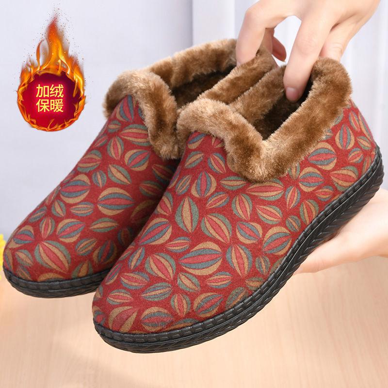 Winter Old North Cotton Shoes Women's Velvet Warm Elderly Grandma Cotton Boots Thickened Non-slip Middle-aged and Elderly Mother Shoes Short Boots