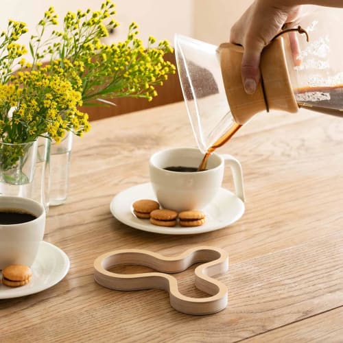 Mayamoo White Birch Heat-Resistant Pot Stand (Trivet), Natural, Small