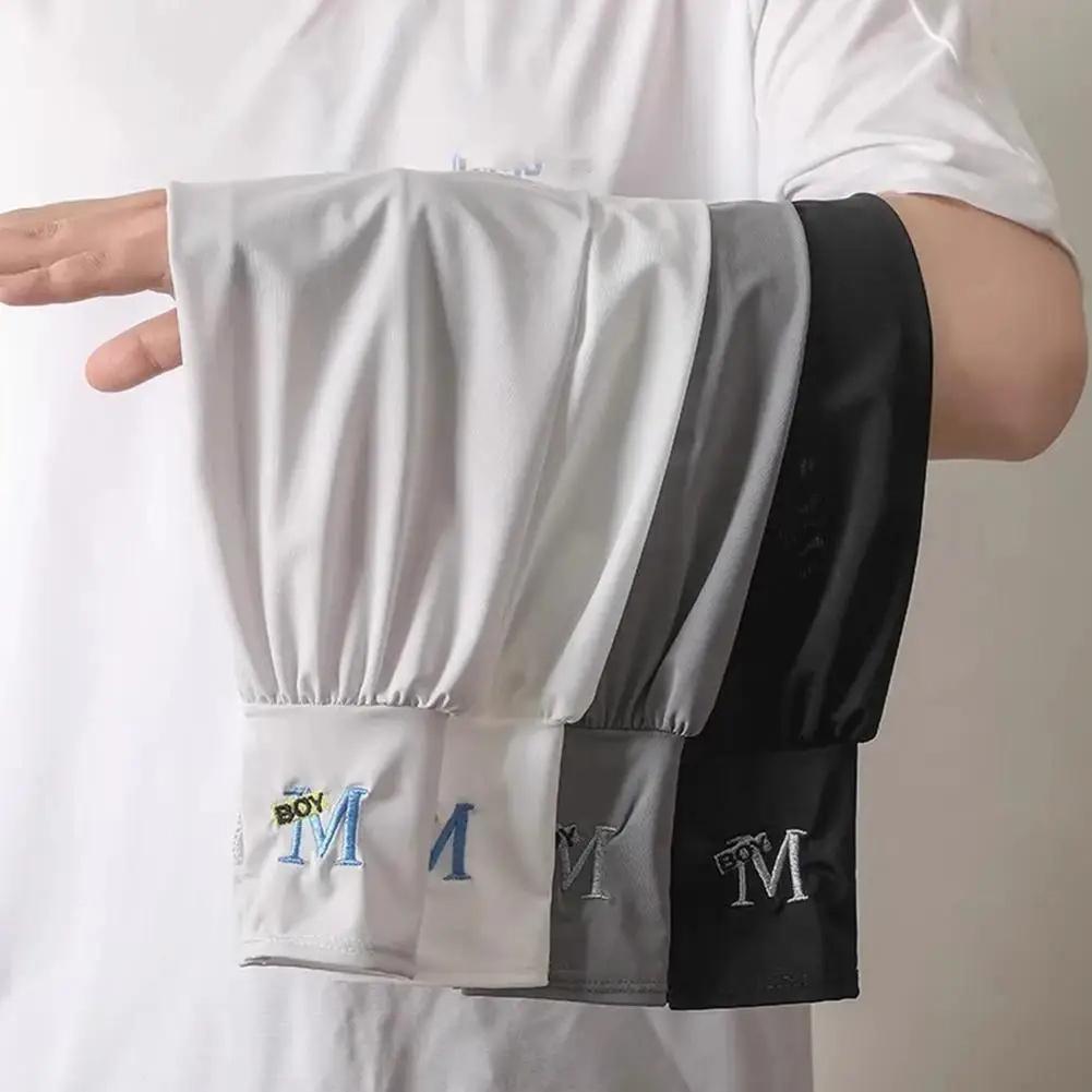 Men Long Half Finger Gloves Arm Sleeves Sun UV Protection Ice Cool Arm Cover For Cycling Fishing Climbing Sport