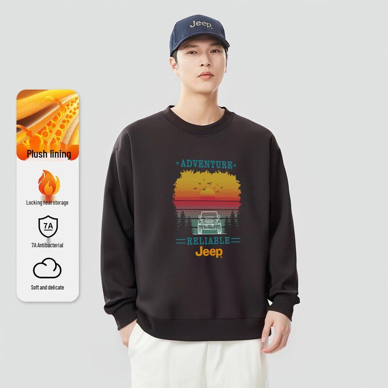 JEEP Men s 2025 A/W Crew Neck Pullover Sweatshirt XL