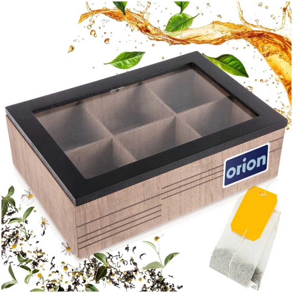 WOODEN TEA BOX CONTAINER FOR TEA BAGS 154072