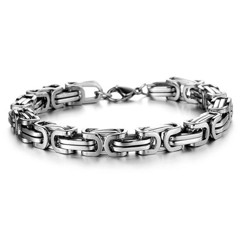 Kuang Biao Silber Titanstahl Kaiserkette Herrenarmband – Kühnes & Stilvolles Kiel-Design