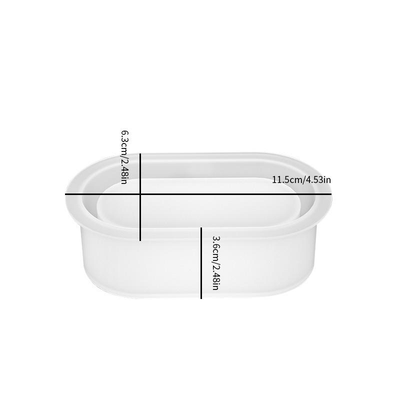 

1 шт. Прямоугольная коробка для хранения, силиконовая форма, сделай сам, форма для эпоксидной смолы с кристаллами, эллиптический горшок для суккулентов, форма для гипса и цемента белый