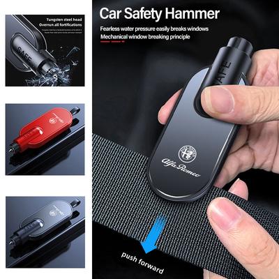 Car Safety Hammer Auto Emergency Glass Window Breaker Seat Belt Cutter Escape Tool For 159 166 Giulia 156 147 8C GT