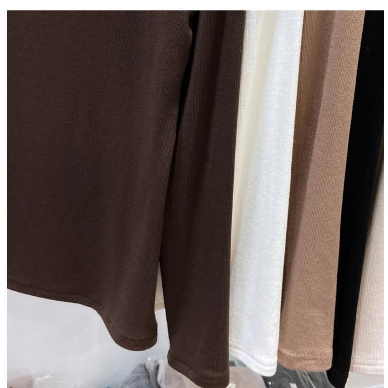 Women Half Turtleneck Long Sleeve Slim Fit Ribbed Thermal Base T Shirt Top