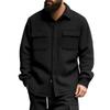 American Casual Men'S Clothing Fleece Lapel Multi-Pocket Single-Breasted Solid Color Casual Jacket Men