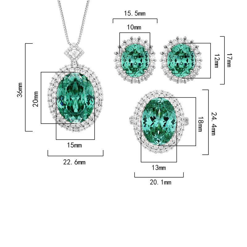 Women's Light Luxury Design Elegant Zircon Oval Necklace Earring Set Fashionable And Versatile Small Design Sense Set
