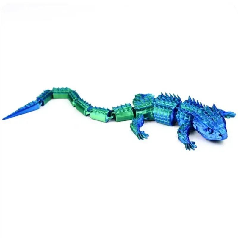 27cm 3D Printed Lizard,Articulated Crocodile Models,Flexible Joint Animal Lacertid Figurines, 3D Printing Stuff Cheap,Stress Relief