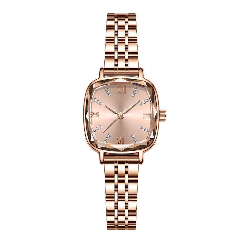 UTHAI V1 Women's Fashion Square Quartz Watch Water Diamond Multi Faceted Mirror Face Female's Simple Trendy Versatile Wristwatch