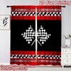 2D flat printing 2pcs Curtain Curtain Racing Checkered Flags Digital Printed Polyester Drapes Festive Curtains Perfect for