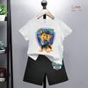 Chase Print T-Shirt Shorts Anzüge, Geeignet für Jungen Paw Patrol Perfekt für Alltags-Kleidungssets Freizeitkleidung Outdoor-Aktivitäten