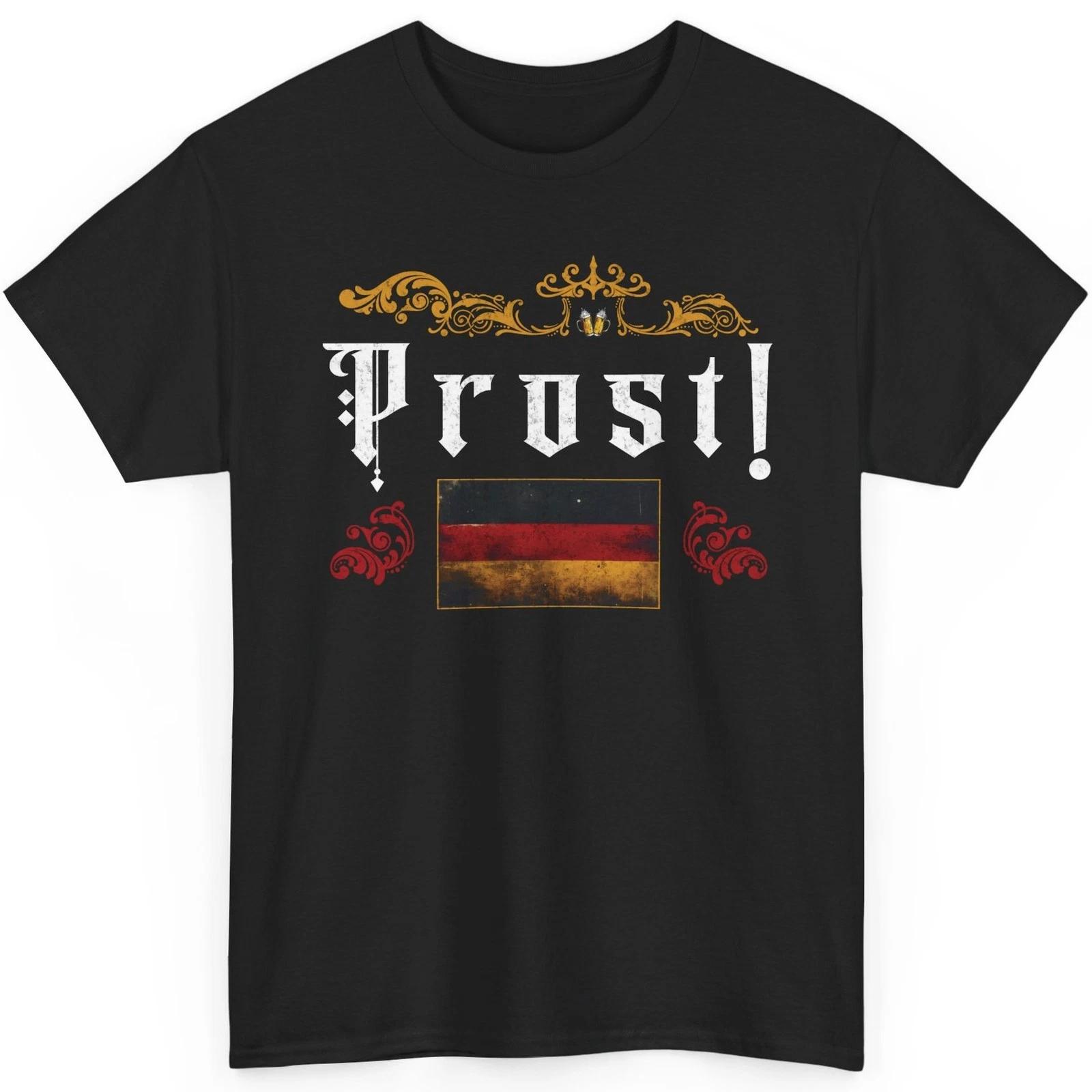 Funny Vintage German Flag Prost T Shirt Oktoberfest Drinking Men Women Tee S